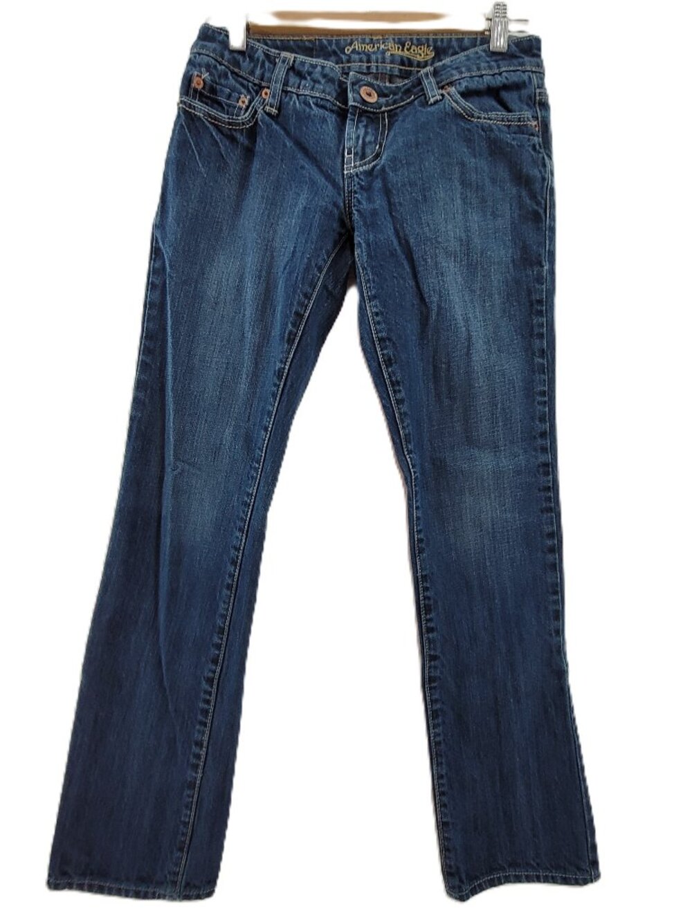 Vintage American Eagle Jeans Women's 28x29 Blue Denim AEO Straight 77 Low Rise